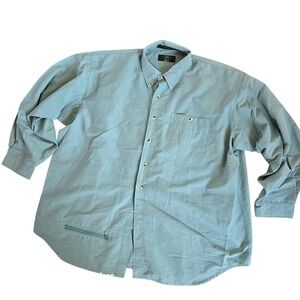 Orvis XXL‎ Mens Button Down Shirt Long Sleeve Outdoor Hiking Fishing Green